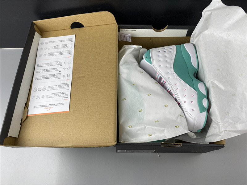 Jordan 13 Retro White Soar Green Pink (GS) 439358-100