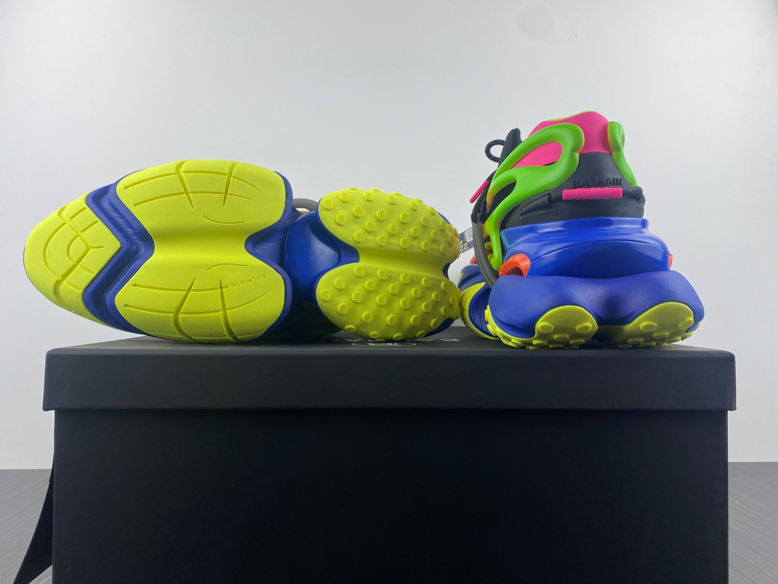 BALMAIN NEOPRENE AND LEATHER UNICORN LOW-TOP SNEAKERS