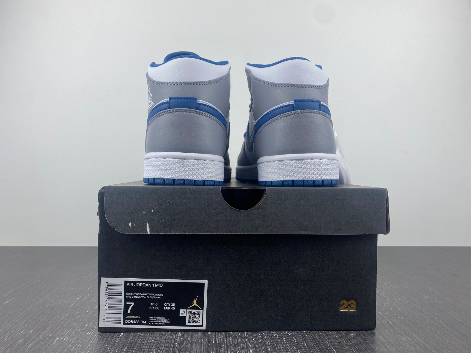 Jordan 1 Mid True Blue Cement (GS) - DQ8423-014