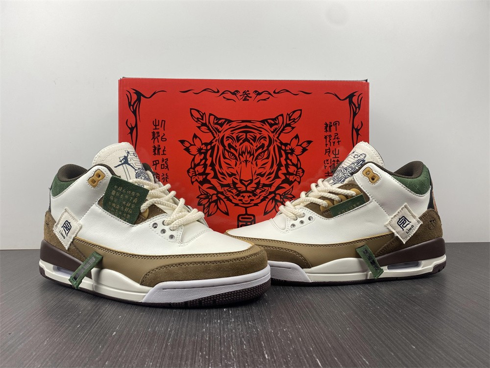 Air Jordan 3 Retro SE White Dark Brown Green 398614-500