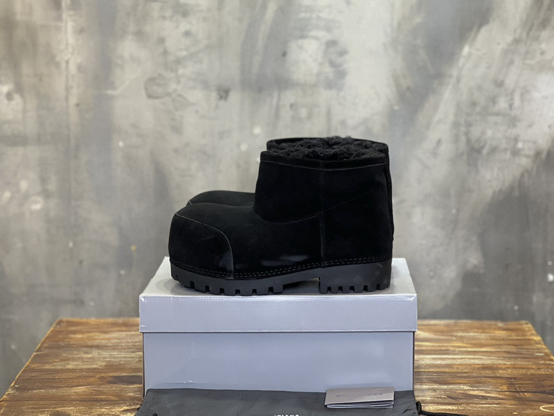 Balenciaga Alaska Fur Bootie in Black