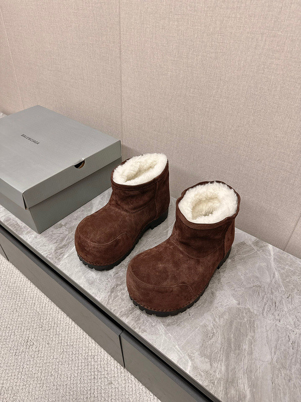 Balenciaga Alaska Fur Bootie in BROWN
