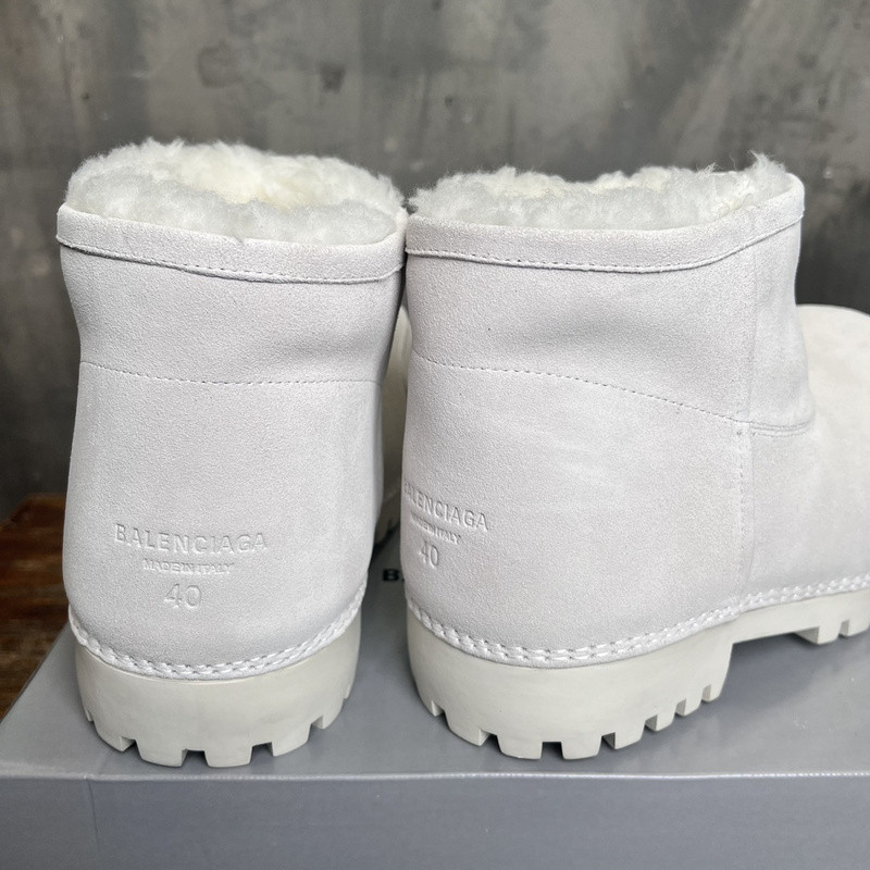 Balenciaga Alaska Fur Bootie in White