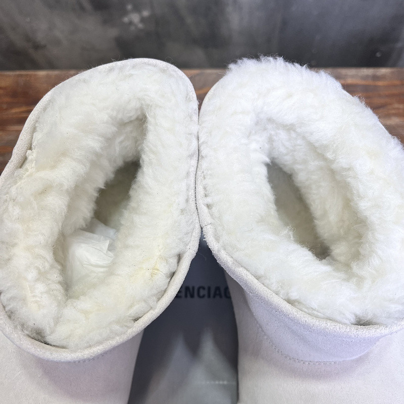 Balenciaga Alaska Fur Bootie in White
