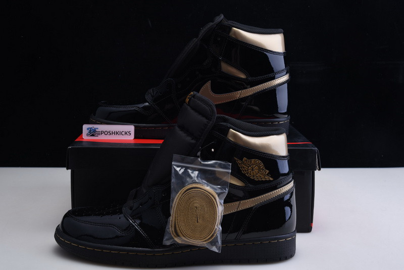 AIR JORDAN 1 HIGH OG PATENT ‘BLACK GOLD’ 555088-032