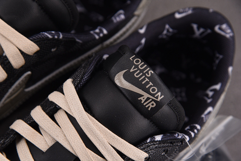 LV x Air Jordan 1 x TS Checked Black Trainers DZ2505-001