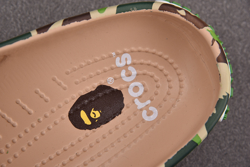 Cr*0*s classic clog a bathing ape abc camo green