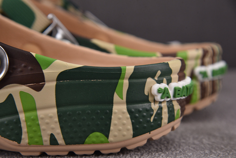 Cr*0*s classic clog a bathing ape abc camo green