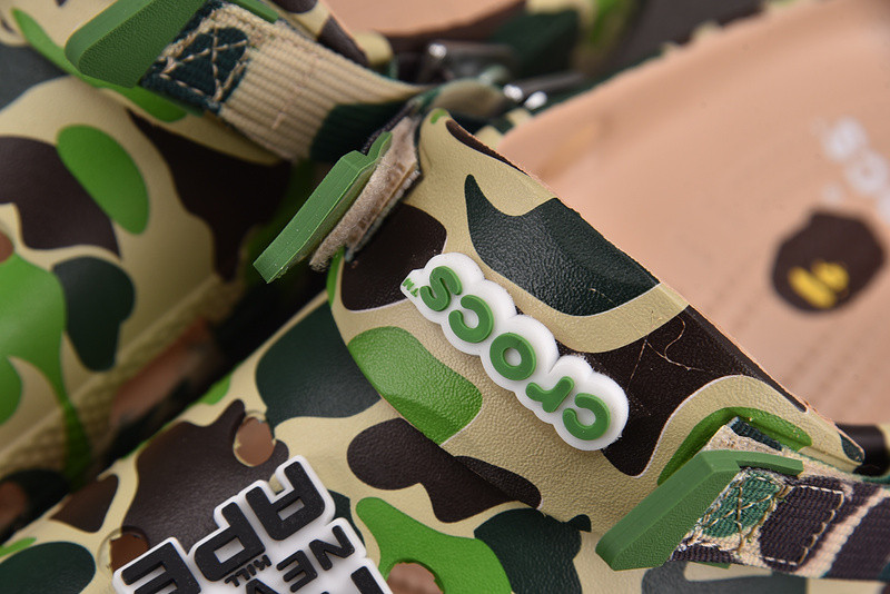 Cr*0*s classic clog a bathing ape abc camo green
