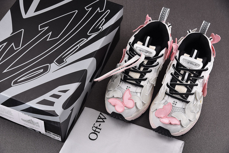 OFF-WHITE Be Right Back Pink White Butterflies