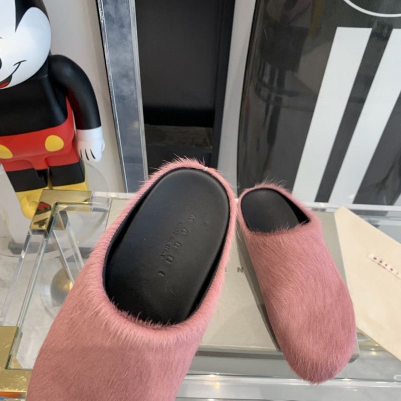 MARNI Bright pink Fussbett Sabot Loafers