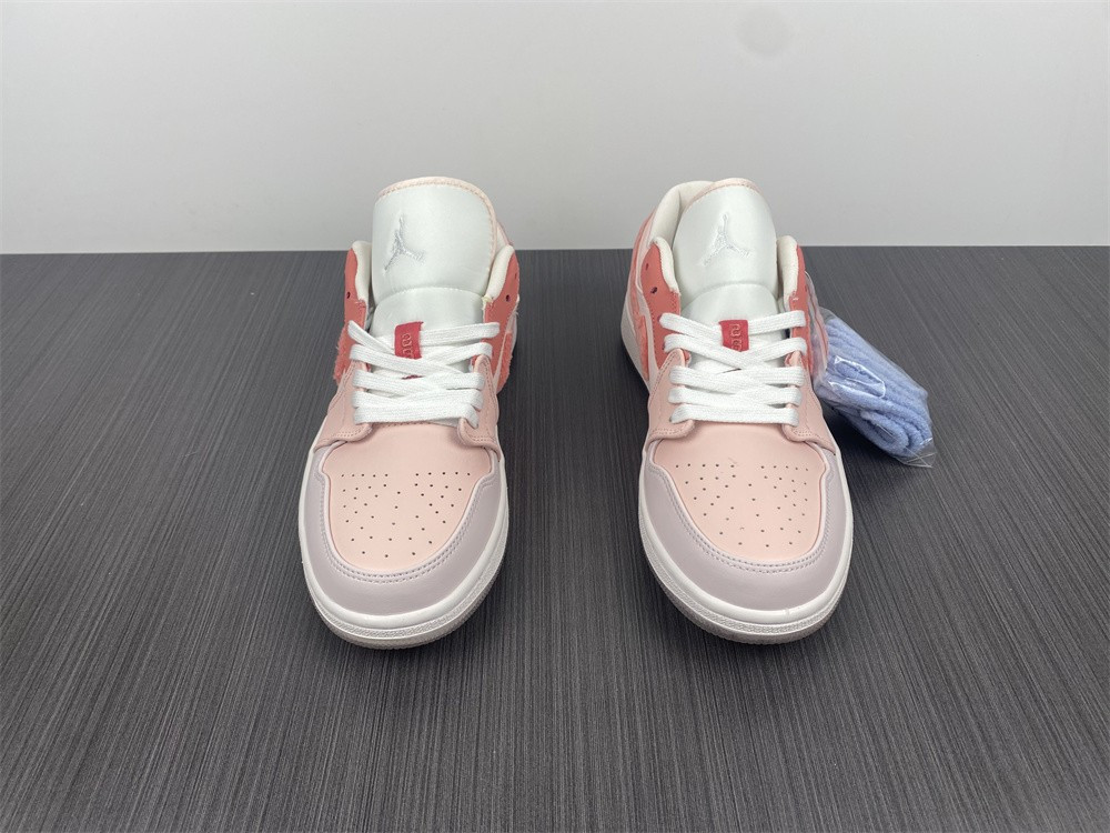 Air Jordan 1 Low White Pink Grey Shoes DM5443-666