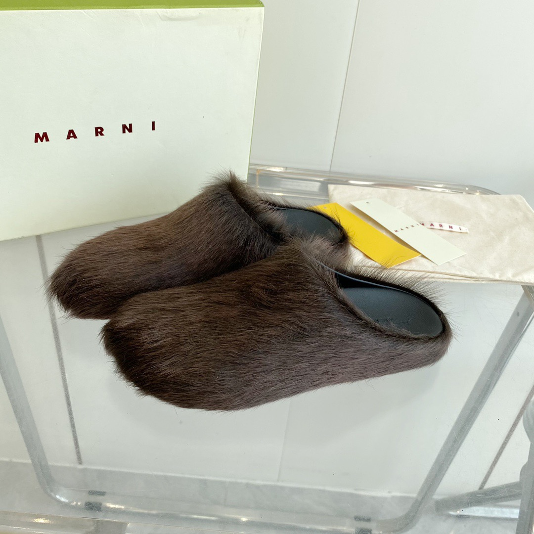 MARNI Brown Fussbett Sabot Loafers