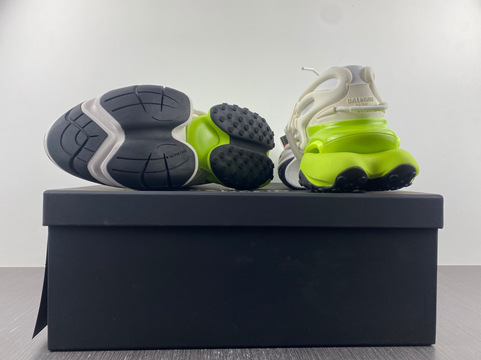 BALMAIN NEOPRENE AND LEATHER UNICORN LOW-TOP SNEAKERS