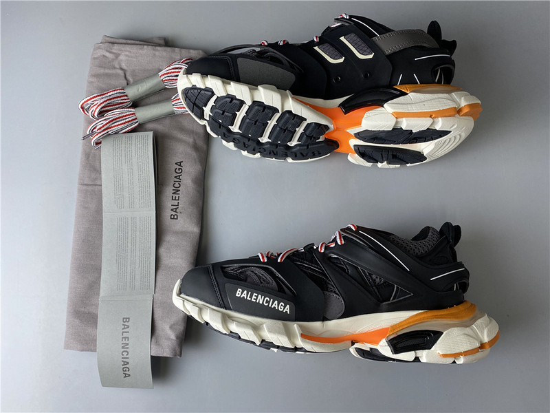 Ba*len*cia*ga tess s. gomma sneakers black and white orange 542436 w1b7 2109