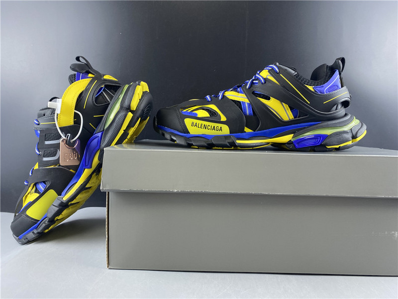 Ba*len*cia*ga tess s. gomma trek low top sneakers (black blue and yellow) 542023 w1gb1 1121